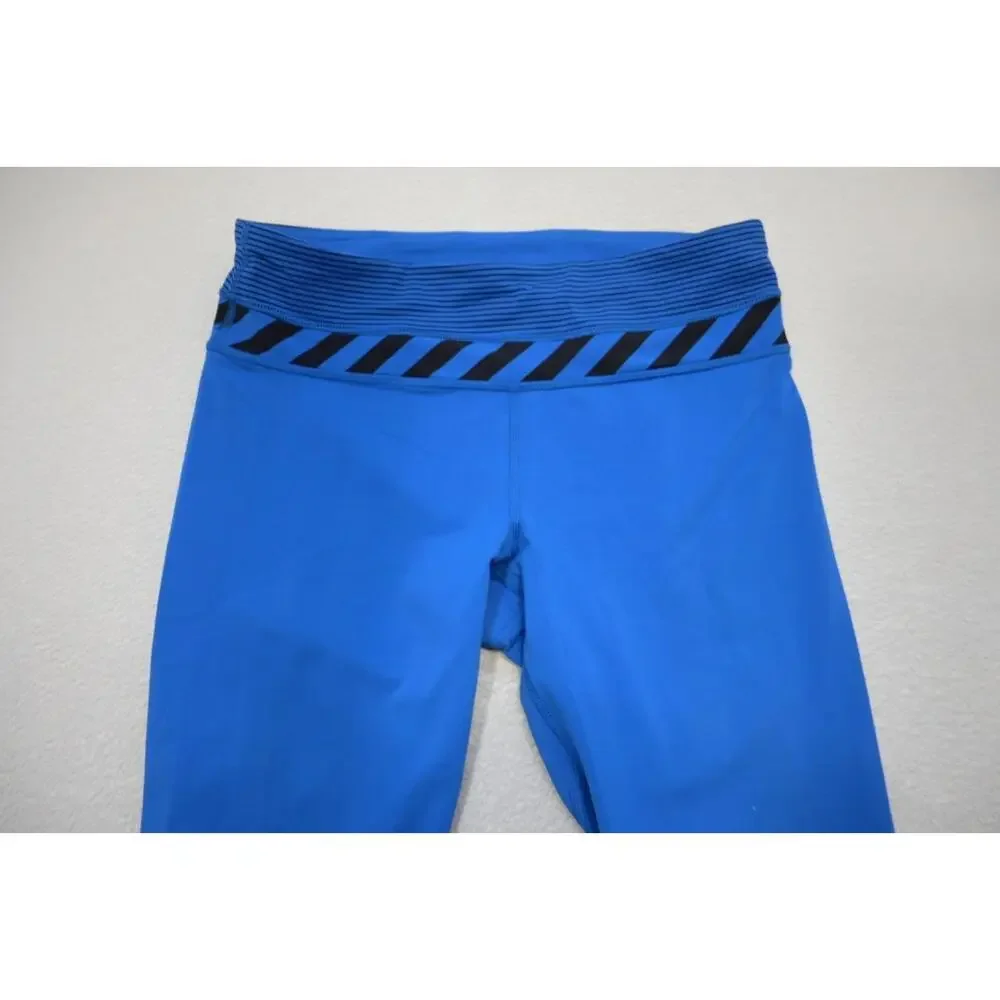 Lululemon Leggings Blue Athletic Performance Yoga Sweat Pants‎ Womens Size 6